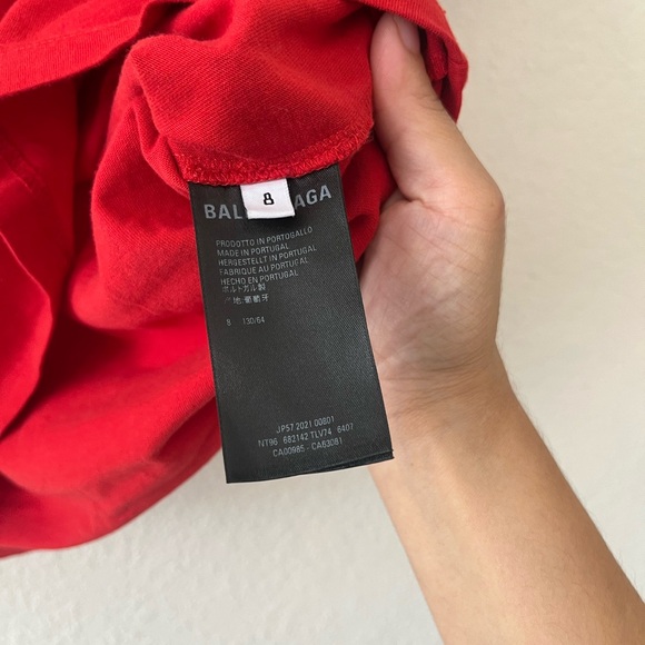 Balenciaga Embossed Red Tank kids Sz 8 fits XS‎ - Picture 5 of 8